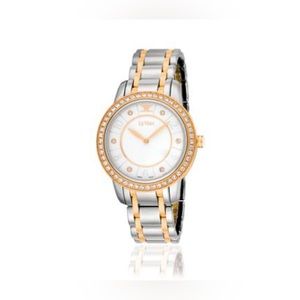 Le Vian Zela 44 Two Tone Quartz Watch with Vanilla Diamonds NWT